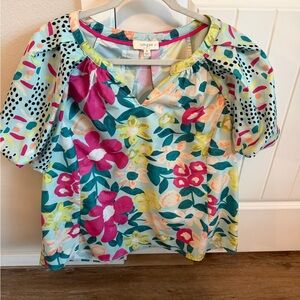 Umgee Pastel Floral Blouse